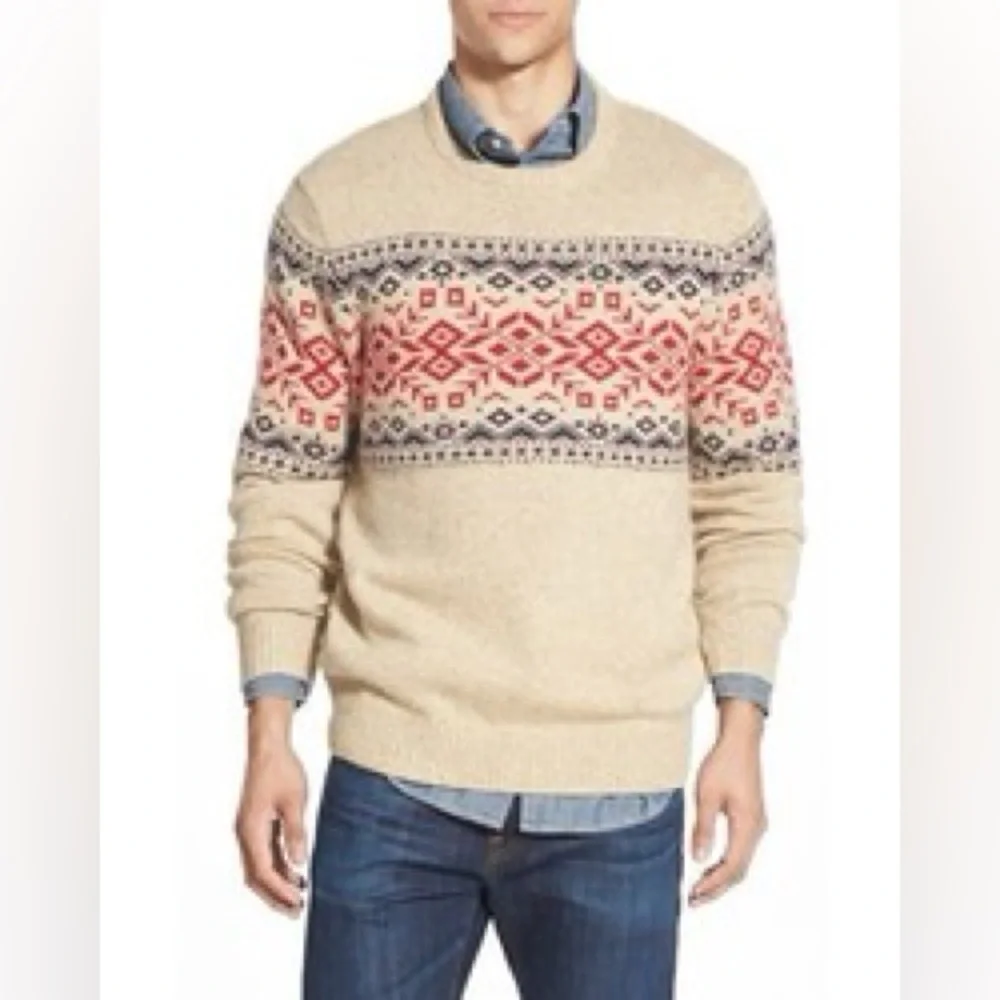 Vineyard Vines Fair Isle Crewneck Nordic Inspired Wool Blend Sweater Sz M